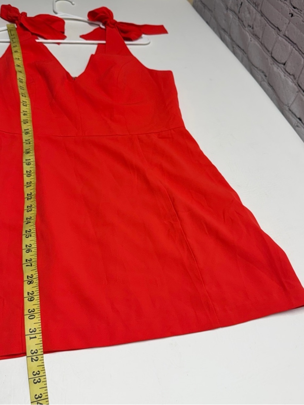 Amanda Uprichard Allora Red V-Neck Tie-Shoulder Mini Dress Sz L - Picture 6 of 12
